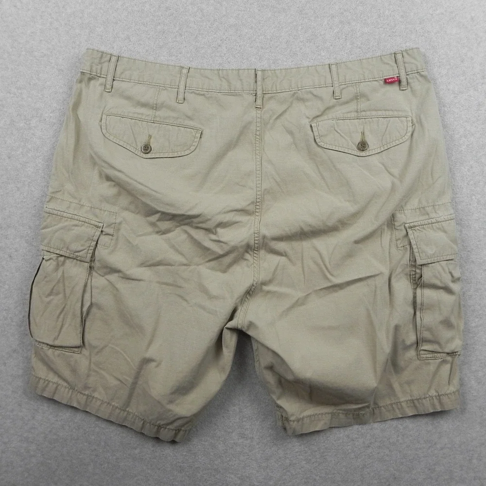 Levi Strauss Cargo Shorts Mens 44 Levi's Khaki Tan Ripstop Cotton Flap Pocket